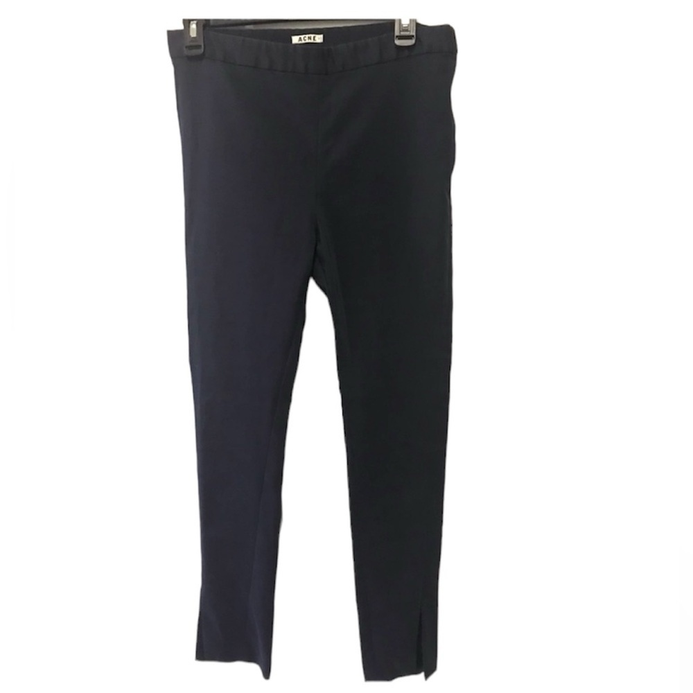 ACNE Studios Side Slits Ankle Slim Pants Stretch Zip Minimalist Skinny Vintage M